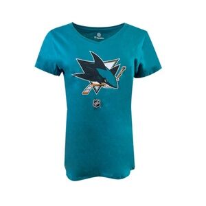 NWT San Jose Sharks Burns 88 Teal Tee